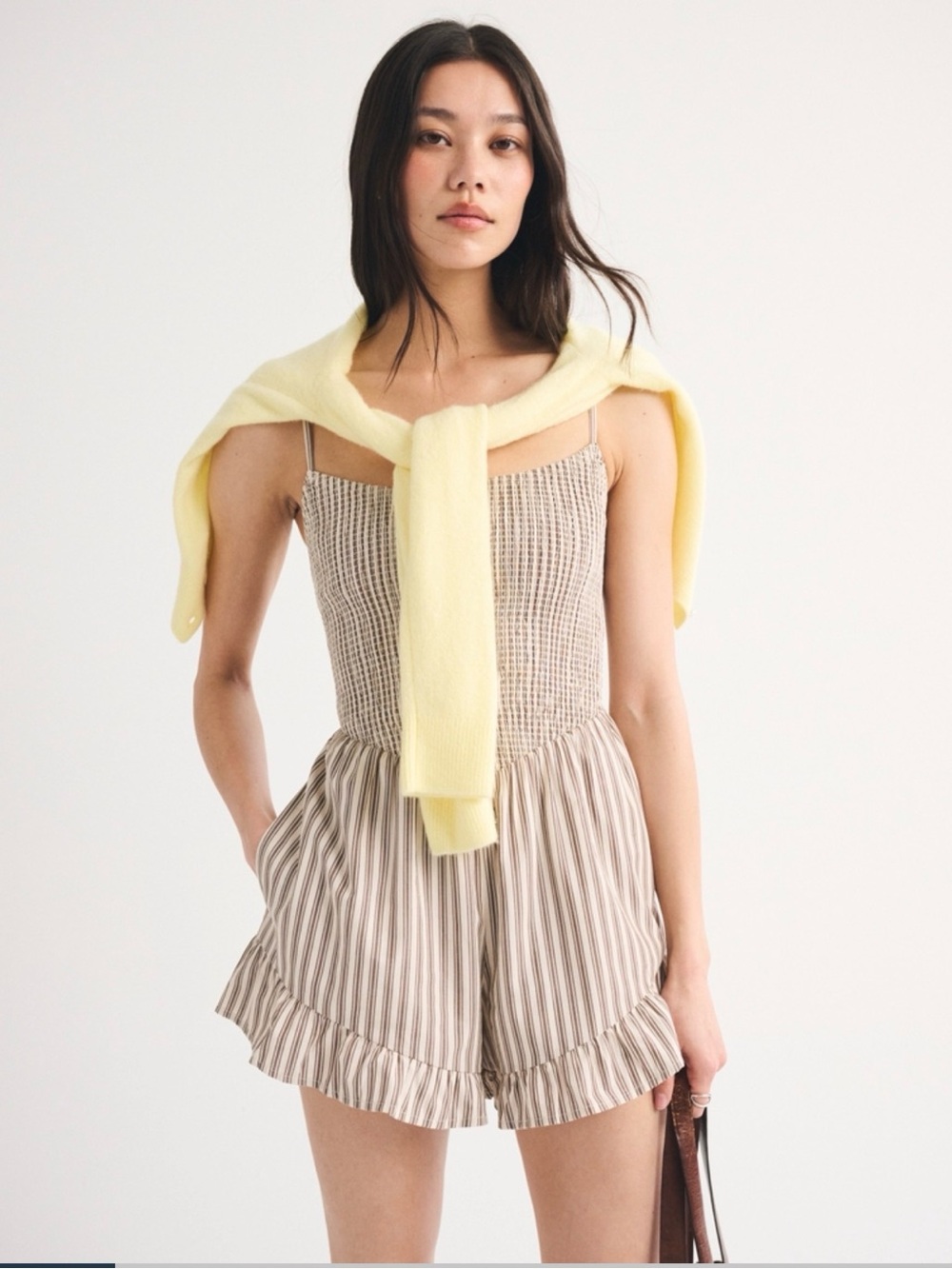 A&F Sydney Smocked Dipped-Waist Romper
